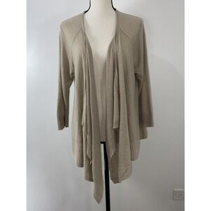 NWT New Chico's Woven Back Bren Cardigan Sweater 2 (12 14) L